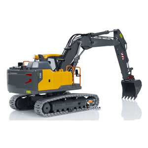 1:14 RC EC160E Hydraulic Excavator 3 Arms Metal Remote Control Diggers Model with Light Sound System Painted and Assembled