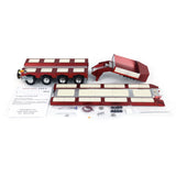 128CM 1/14 4 Axles RC Heavy Trailer DG-999 CNC Gooseneck Trailers for Tractor Truck Assembled and Painted WITH Light System