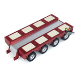 128CM 1/14 4 Axles RC Heavy Trailer DG-999 CNC Gooseneck Trailers for Tractor Truck Assembled and Painted WITH Light System