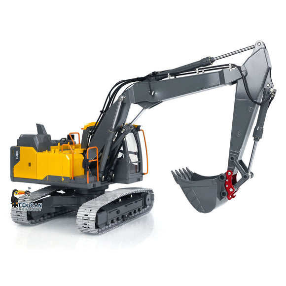 1:14 RC EC160E Hydraulic Excavator 3 Arms Metal Remote Control Diggers Model with Light Sound System Painted and Assembled