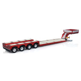 128CM 1/14 4 Axles RC Heavy Trailer DG-999 CNC Gooseneck Trailers for Tractor Truck Assembled and Painted WITH Light System