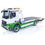 JDM 196 1/14 RC Flatbed Wrecker Tow Truck for Benz 4x4 Recovery Vehicle Model with Sound Light System 3-Speed Transmission