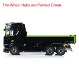 6x6 1/14 Hydraulic RC Dumper Car Metal Roll-on Full Dump Truck Rear Axle Lifting with 3-speed Transmission Light Sound System