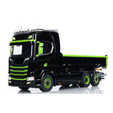 6x6 1/14 Hydraulic RC Dumper Car Metal Roll-on Full Dump Truck Rear Axle Lifting with 3-speed Transmission Light Sound System