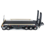 Metal 5 Axles Full Trailer for 1/10 1/8 RC Crawler 1/14 1/12 Hydraulic Truck Car with Electric Tail-board Rear Lights Side Lights