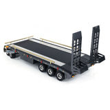 Metal 5 Axles Full Trailer for 1/10 1/8 RC Crawler 1/14 1/12 Hydraulic Truck Car with Electric Tail-board Rear Lights Side Lights