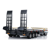 Metal 5 Axles Full Trailer for 1/10 1/8 RC Crawler 1/14 1/12 Hydraulic Truck Car with Electric Tail-board Rear Lights Side Lights