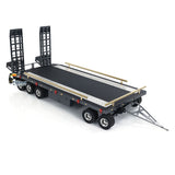 Metal 5 Axles Full Trailer for 1/10 1/8 RC Crawler 1/14 1/12 Hydraulic Truck Car with Electric Tail-board Rear Lights Side Lights