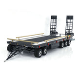 Metal 5 Axles Full Trailer for 1/10 1/8 RC Crawler 1/14 1/12 Hydraulic Truck Car with Electric Tail-board Rear Lights Side Lights