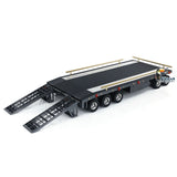 Metal 5 Axles Full Trailer for 1/10 1/8 RC Crawler 1/14 1/12 Hydraulic Truck Car with Electric Tail-board Rear Lights Side Lights