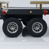 Metal 5 Axles Full Trailer for 1/10 1/8 RC Crawler 1/14 1/12 Hydraulic Truck Car with Electric Tail-board Rear Lights Side Lights