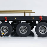 Metal 5 Axles Full Trailer for 1/10 1/8 RC Crawler 1/14 1/12 Hydraulic Truck Car with Electric Tail-board Rear Lights Side Lights