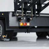 Metal 5 Axles Full Trailer for 1/10 1/8 RC Crawler 1/14 1/12 Hydraulic Truck Car with Electric Tail-board Rear Lights Side Lights