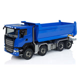 1:14 RC Hydraulic Roll-on Dump Truck 8x8 Radio Control Tipper Car Sounds Lights 3-speed Transmission Differential Lock Axles