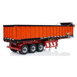 1/14 Metal 3 Axles Hydraulic Dump Trailer Electric Awning for RC Tractor Trucks with Electric Lifting Legs Light System