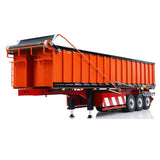 1/14 Metal 3 Axles Hydraulic Dump Trailer Electric Awning for RC Tractor Trucks with Electric Lifting Legs Light System