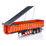 1/14 Metal 3 Axles Hydraulic Dump Trailer Electric Awning for RC Tractor Trucks with Electric Lifting Legs Light System