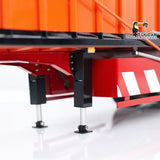 1/14 Metal 3 Axles Hydraulic Dump Trailer Electric Awning for RC Tractor Trucks with Electric Lifting Legs Light System