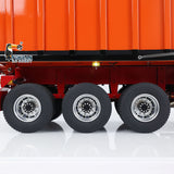 1/14 Metal 3 Axles Hydraulic Dump Trailer Electric Awning for RC Tractor Trucks with Electric Lifting Legs Light System