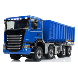 1:14 RC Hydraulic Roll-on Dump Truck 8x8 Radio Control Tipper Car Sounds Lights 3-speed Transmission Differential Lock Axles