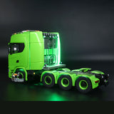 8x8 Metal Chassis 1/14 RC Tractor Truck 770S Radio Control Lorry ST8 Transmitter Battery RTR Warning Lights Spotlight Magnetic Roof