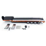 1:14 4-axle Metal Trailer for RC Tractor Car Trucks Electric Tailgate Legs Painted Assembled DIY Model Battery