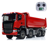 1/14 8x8 RC Hydraulic Roll-on Dumper Trucks Full Dump Truck 3-speed Transmission Differential Lock Axles WITH Sounds Lights