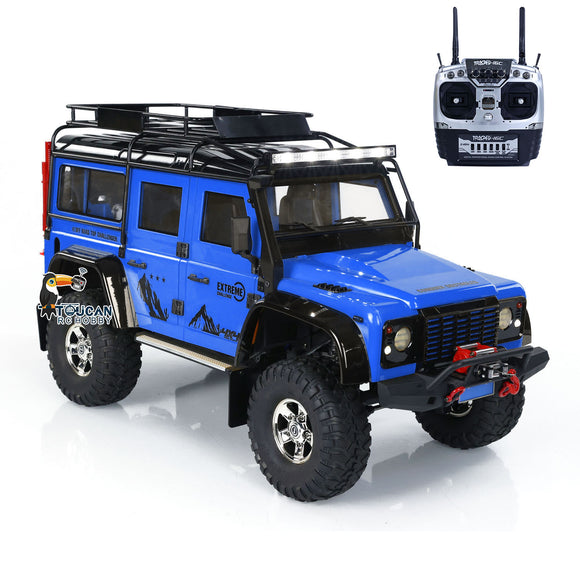 1/10 Blue Crawler Racing Car 4x4 Off-road RC RIR Climbing Vehicle P411 Lights Sound Smoking Winch ESC 540 Brushed Motor Servo