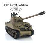 2.4G 1/16 Scale TK7.0 Henglong M4A3 Sherman Ready To Run Radio Controlled Tank 3898 360 Turret Plastic Tracks Sprockets Idlers