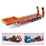 Metal Semi-trailer 4-Axle Trailer for 1/14 RC Tractor Truck Remote Contro Car Hobby Model DIY Toy Accessory Assembled Painted