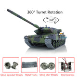 2.4G Henglong 1/16 Scale TK7.0 Metal Leopard2A6 Ready To Run Remote Controlled Tank 3889 W/ 360 Turret Tracks Sprockets Idlers