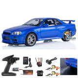 Capo 1/8 Metal 4x4 RC Racing Car Radio Controlled Drift Vehicle Model 4WD R34 RTR High-speed Light Sound GTR-R34