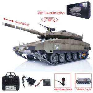 Heng Long 1/16 RC Battle Tank IDF Merkava MK IV Infrared Combating Redio Controlled Panzer with Full Metal Chassis Wheels