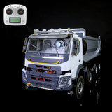 JDM 1/14 Metal RC Hydraulic Dumper 8x8 Dump Truck Remote Control Tipper 2Speed Gearbox Differential Axle JDM-65D