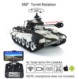 Henglong 1/16 TK7.0 Plastic FPV Ready To Run Remote Controlled King Tiger Tank 3888A 360 Turret Barrel Recoil Steel Gearbox