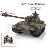 1/16 Scale TK7.0 Henglong Plastic King Tiger Remote Controlled Ready To Run Tank 3888A 360 Turret Barrel Recoil Steel Gearbox