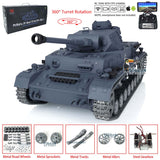 1/16 TK7.0 Customized Ver Henglong Panzer IV F2 RTR RC FPV BB IR Model Tank 3859 Metal Track Wheels W/ 360 Turret Smoke Sound