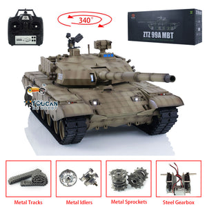 Henglong 1/16 7.0 Chinese 99A RC Tank Radio Controlled Panzer 3899A Metal Tracks W/ Linkages Armored Hobby Model DIY