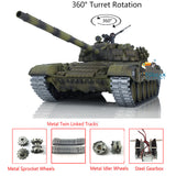 1:16 TK7.0 Upgraded Henglong Radio Controlled Ready To Run Tank T72 360 Rotation Metal Tracks W/ Paired Linkages Smoke Sound