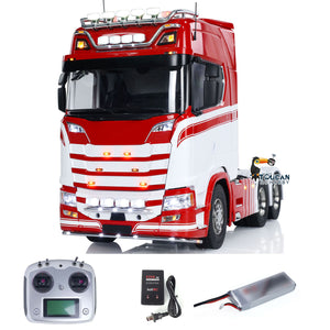 1/14 Finish RC Tractor Truck 770S 6x6 Metal Chassis Light Sound Smoke 3-speed Painted Vehicle