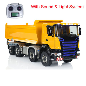 Metal 1/14 Remote Control Hydraulic Dump Truck 8x8 Full Tipper Car Differential Painted Assembled Vehicle