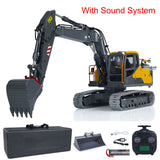 1:14 RC EC160E Hydraulic Excavator 3 Arms Metal Remote Control Diggers Model with Light Sound System Painted and Assembled