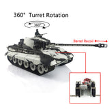 1/16 Scale TK7.0 Henglong Plastic King Tiger Remote Controlled Ready To Run Tank 3888A 360 Turret Barrel Recoil Steel Gearbox