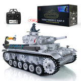 2.4Ghz Henglong 1/16 Scale TK7.0 Plastic Version German Panzer III H RTR RC Model Tank 3849 360 Turret Tracks Sprockets Idlers