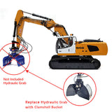 1/14 946-3 10CH Hydraulic RC Excavator Remote Control Construction Vehicle Metal Ripper Clamshell Bucket Toys