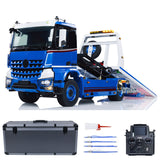 JDM 196 1/14 RC Flatbed Wrecker Tow Truck for 4x4 Recovery Vehicle Model with Sound Light System 3-Speed Transmission