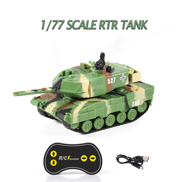 Remote Control 1:77 Scale Battle Tank 2.4G German Panther RTR Mini Toy LED Light Painted and Assembled for Multiplayer Games