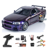 1/8 Capo RC Racing Car MidNight Purple Model for GTR R34 RTR Drift Vehicle High-end with Metal Brushless Light Control System