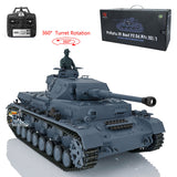 2.4G Henglong 1/16 TK7.0 Plastic German Panzer IV F2 RTR RC BB IR Model Tank 3859 W/ 360 Turret Tracks Sprockets Idlers Sound