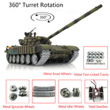 Customized Ver Heng Long Military Radio Controlled 1/16 T72 TK7.0 Ready To Run Tank 3939 360 Rotation Metal Road Wheels Armor